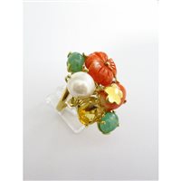 Anello Damiata Gioielli Donna in Oro giallo Corallo 2165/102-D199 - 2165/102-D199
